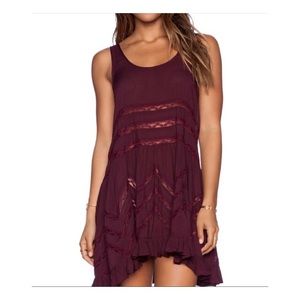 Free People Voile and Lace Trapeze Slip M